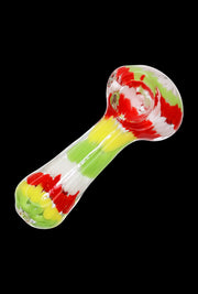 Valiant Fancy Multi-Colour Striped Glass Spoon Pipe - 5 in.