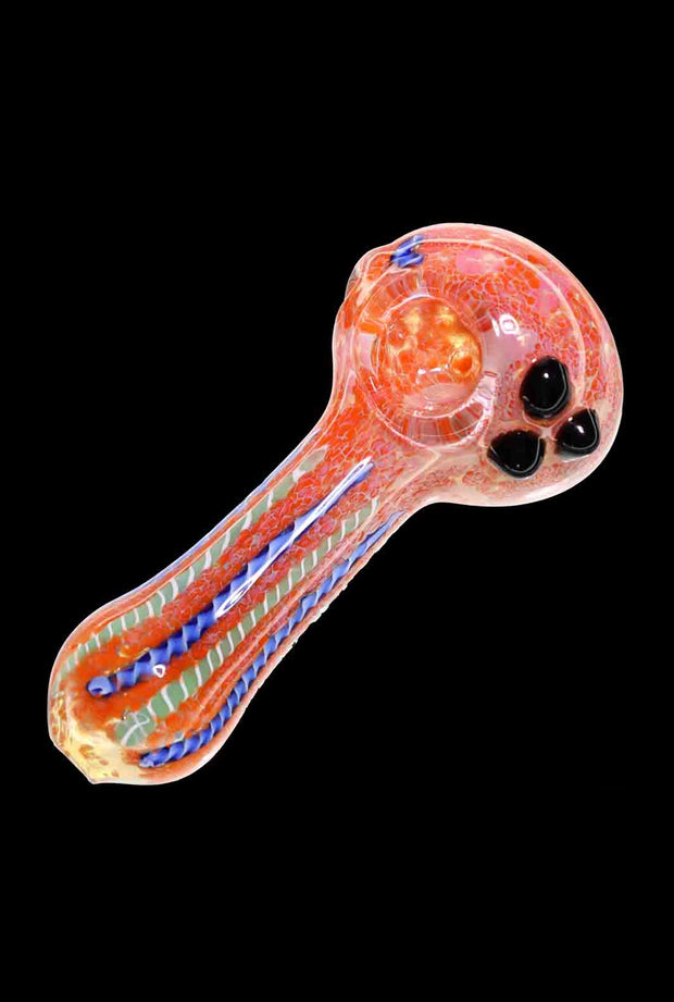 Valiant Fancy Multi-Colour Striped Glass Spoon Pipe - 5 in.