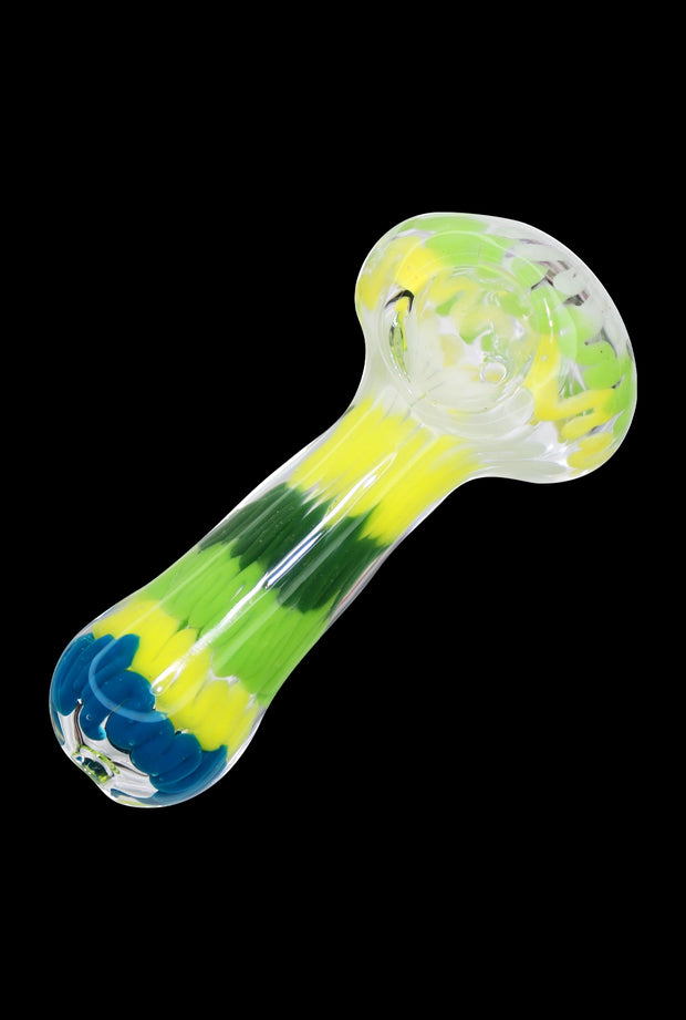 Valiant Fancy Multi-Colour Striped Glass Spoon Pipe - 5 in.