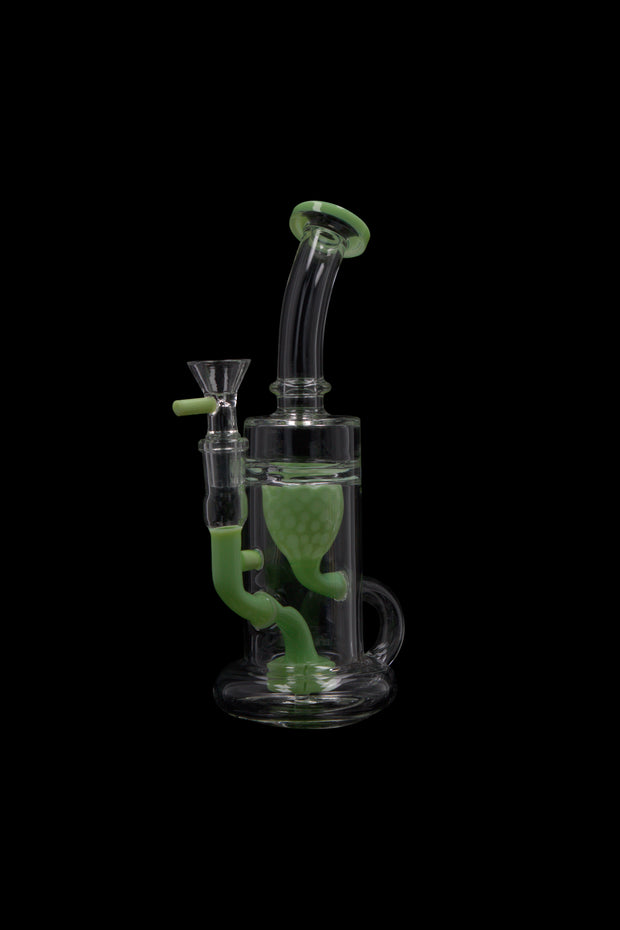 Bent Neck Water Pipe w/Bowl & Quartz-Milky Green8 in(RCL-S-025MG)