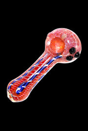 Valiant Fancy Multi-Colour Striped Glass Spoon Pipe - 5 in.