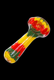 Valiant Fancy Multi-Colour Striped Glass Spoon Pipe - 5 in.