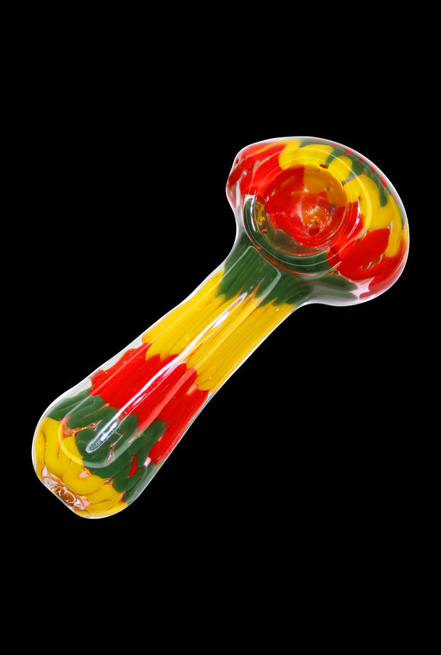 Valiant Fancy Multi-Colour Striped Glass Spoon Pipe - 5 in.
