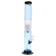 JM Plastics Straight Tube with Glass Perc Acrylic Water Pipe