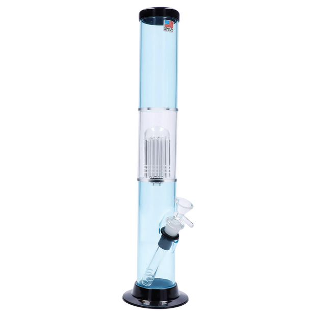 JM Plastics Straight Tube with Glass Perc Acrylic Water Pipe