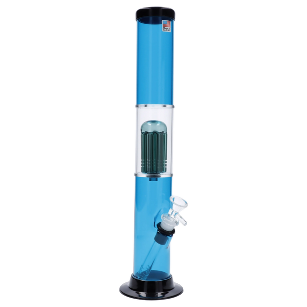 JM Plastics Straight Tube with Glass Perc Acrylic Water Pipe