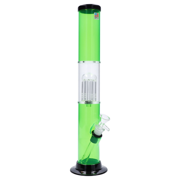 JM Plastics Straight Tube with Glass Perc Acrylic Water Pipe