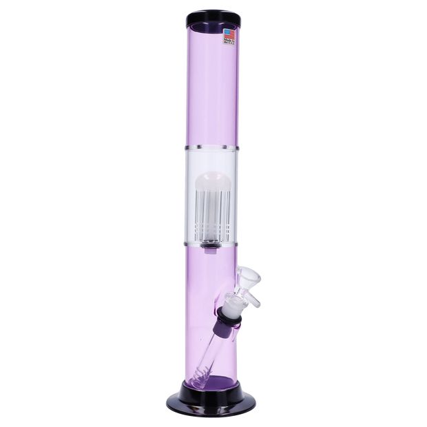 JM Plastics Straight Tube with Glass Perc Acrylic Water Pipe