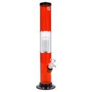 JM Plastics Straight Tube with Glass Perc Acrylic Water Pipe