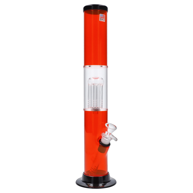 JM Plastics Straight Tube with Glass Perc Acrylic Water Pipe
