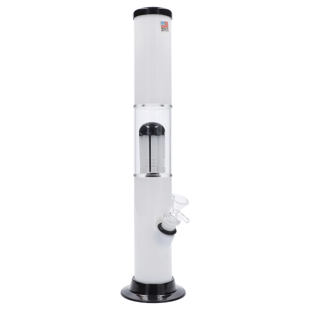 JM Plastics Straight Tube with Glass Perc Acrylic Water Pipe