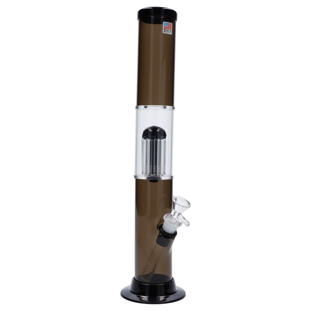 JM Plastics Straight Tube with Glass Perc Acrylic Water Pipe