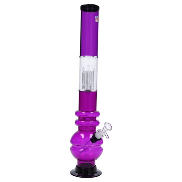 JM Plastics Bubble Base with Glass Perc Acrylic Water Pipe