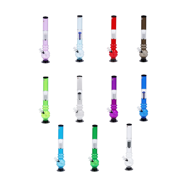 JM Plastics Bubble Base with Glass Perc Acrylic Water Pipe