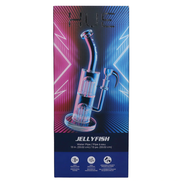 Hue - Jellyfish Water Pipe Clear - 13"