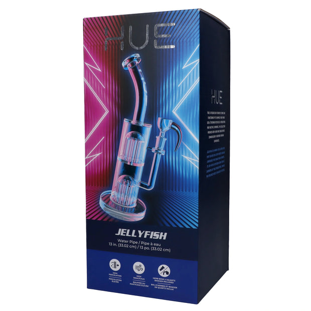 Hue - Jellyfish Water Pipe Clear - 13"
