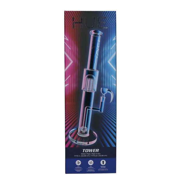 Hue - Tower Water Pipe Clear - 17.75"