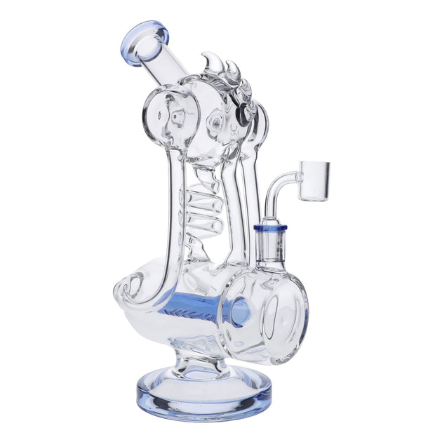 Bent Neck Water Pipe w/Bowl & Quartz-Blue(RCL-L-L02B)