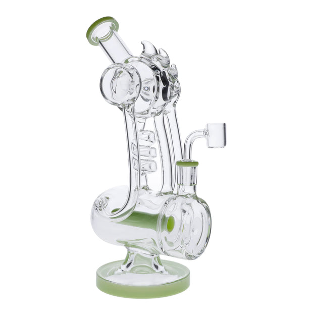 Bent Neck Water Pipe w/Bowl & Quartz-Milky Green(RCL-L-L02MG)(