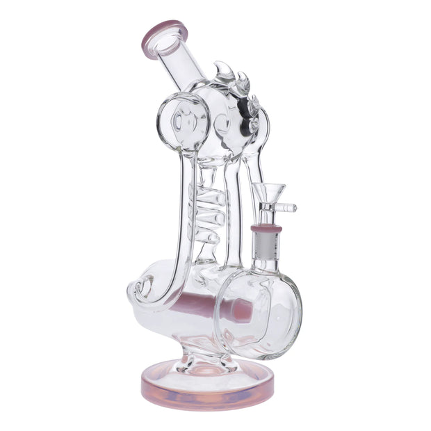 Bent Neck Water Pipe w/Bowl & Quartz-Milky Pink(RCL-L-L02MP)