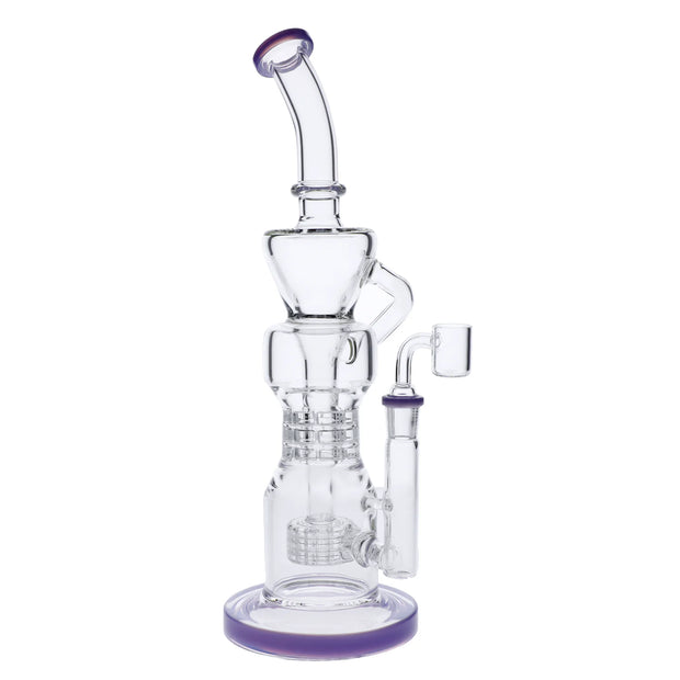 Beaker Water Pipe w/Bowl & Quartz-Milky Purple(RCL-L-L04MPP)
