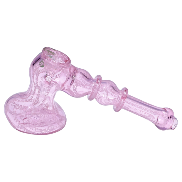 Valiant Pink Twist Hammer Bubbler - 6 in.