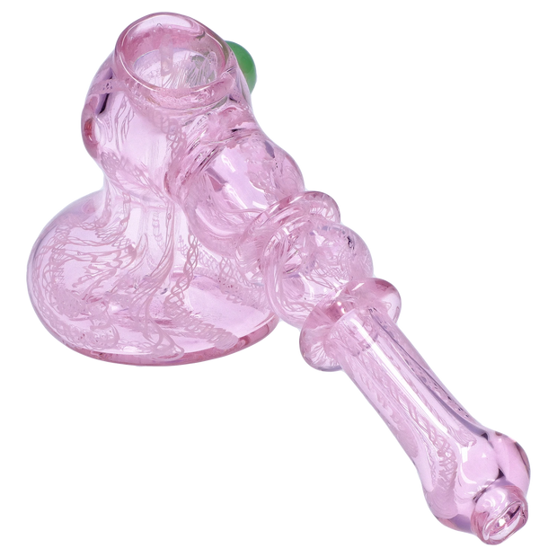Valiant Pink Twist Hammer Bubbler - 6 in.