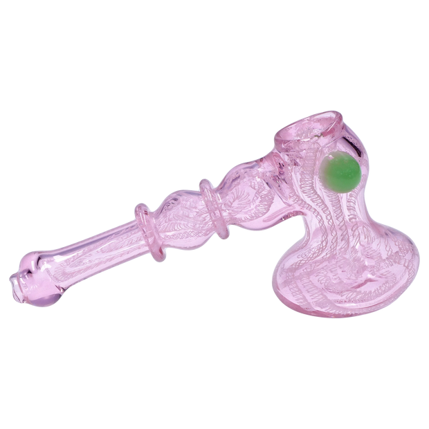 Valiant Pink Twist Hammer Bubbler - 6 in.