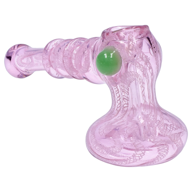 Valiant Pink Twist Hammer Bubbler - 6 in.