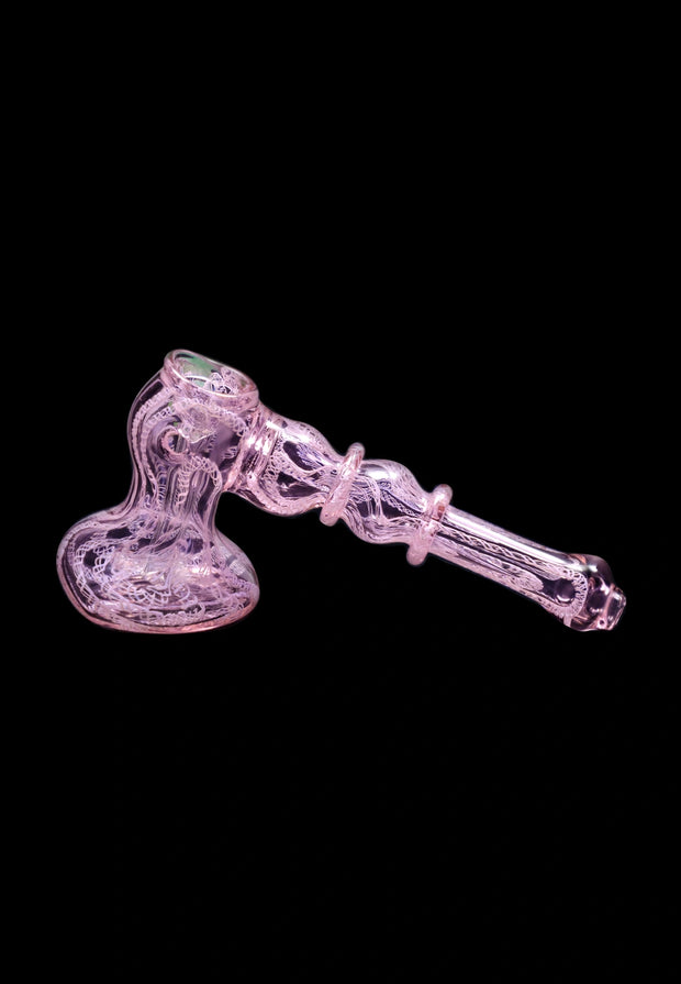 Valiant Pink Twist Hammer Bubbler - 6 in.