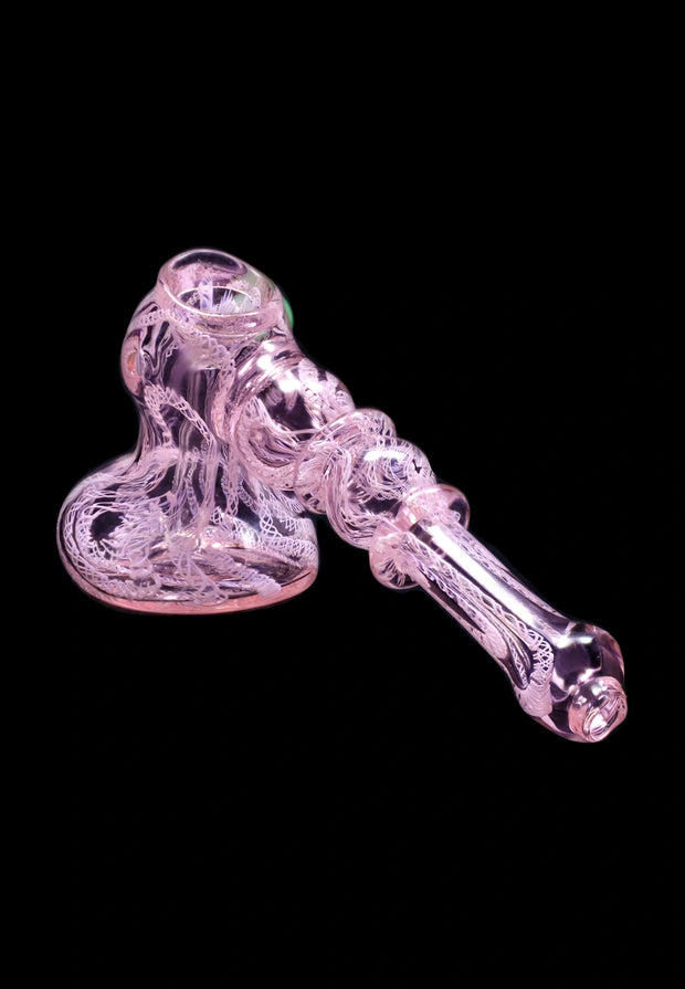 Valiant Pink Twist Hammer Bubbler - 6 in.