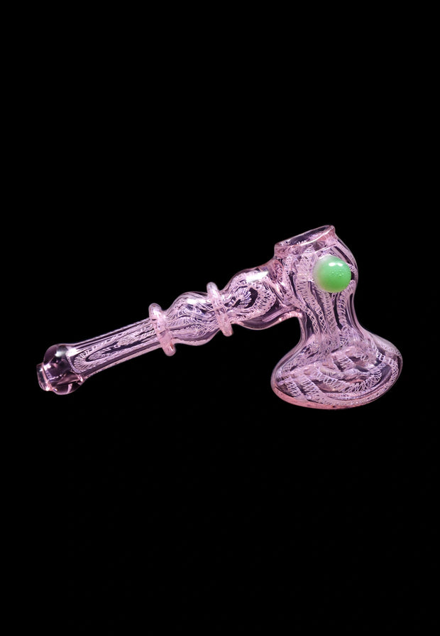 Valiant Pink Twist Hammer Bubbler - 6 in.