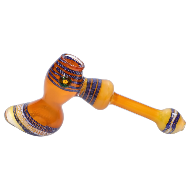 Valiant Gold Fume with Locket Hammer Bubbler - 9 in.