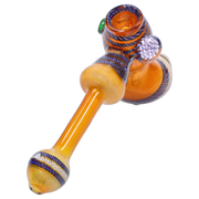 Valiant Gold Fume with Locket Hammer Bubbler - 9 in.