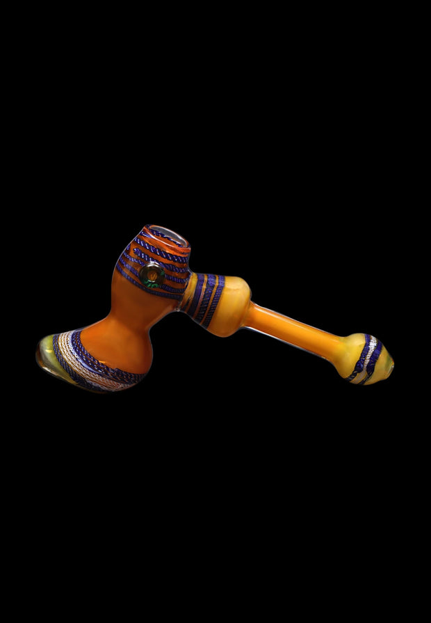 Valiant Gold Fume with Locket Hammer Bubbler - 9 in.