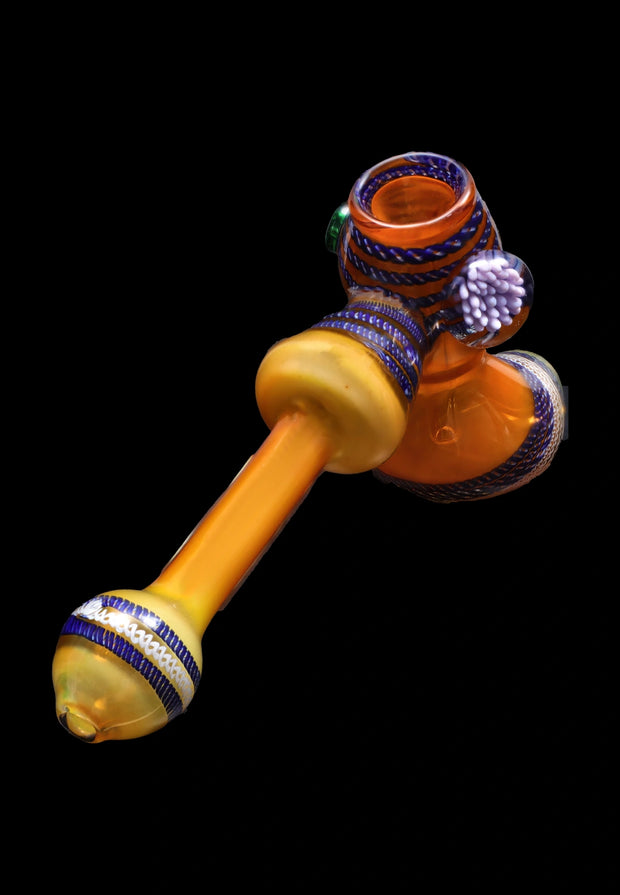 Valiant Gold Fume with Locket Hammer Bubbler - 9 in.
