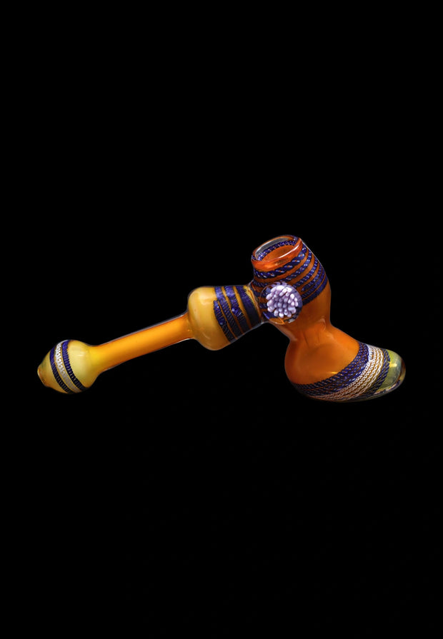 Valiant Gold Fume with Locket Hammer Bubbler - 9 in.