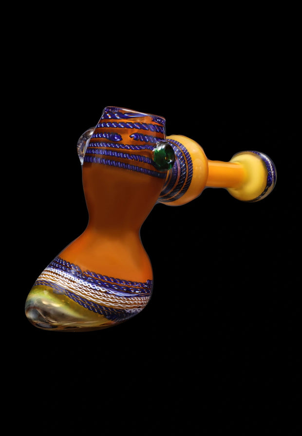 Valiant Gold Fume with Locket Hammer Bubbler - 9 in.