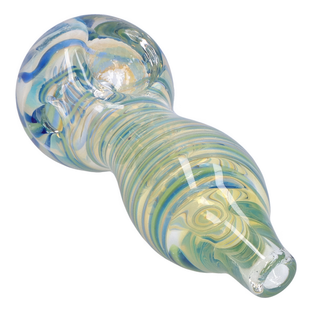 Valiant Frit Fumed with Piping Spoon Pipe - 2.5 in.
