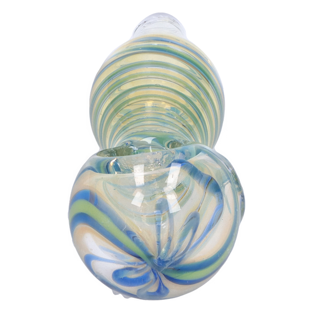 Valiant Frit Fumed with Piping Spoon Pipe - 2.5 in.
