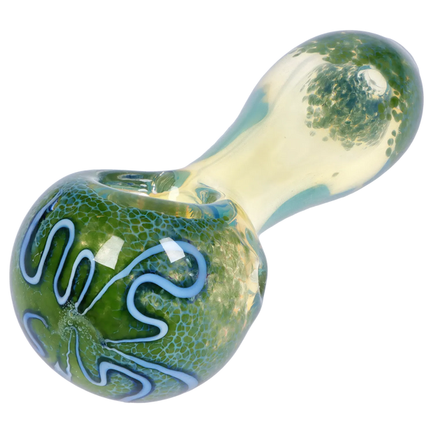 Valiant Frit Fumed with Piping Spoon Pipe - 2.5 in.