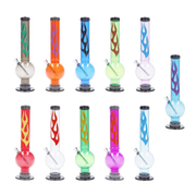 JM Plastics Flame Bubble Base Acrylic Water Pipe - 12 in.