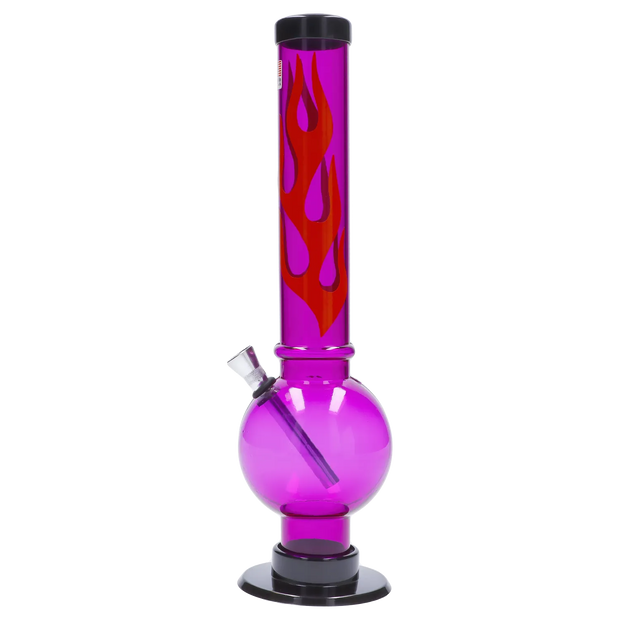 JM Plastics Flame Bubble Base Acrylic Water Pipe - 12 in.