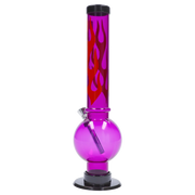 JM Plastics Flame Bubble Base Acrylic Water Pipe - 12 in.