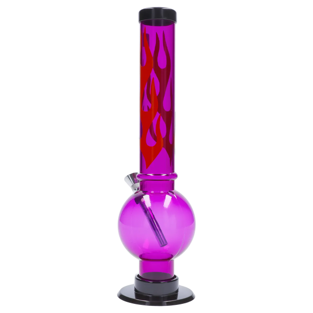 JM Plastics Flame Bubble Base Acrylic Water Pipe - 12 in.