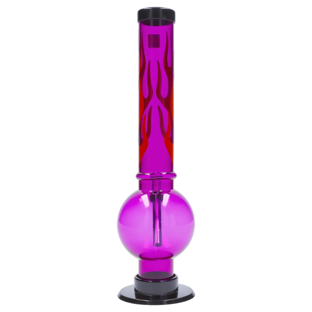 JM Plastics Flame Bubble Base Acrylic Water Pipe - 12 in.
