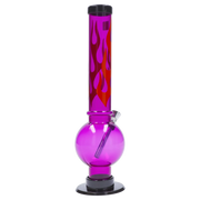 JM Plastics Flame Bubble Base Acrylic Water Pipe - 12 in.