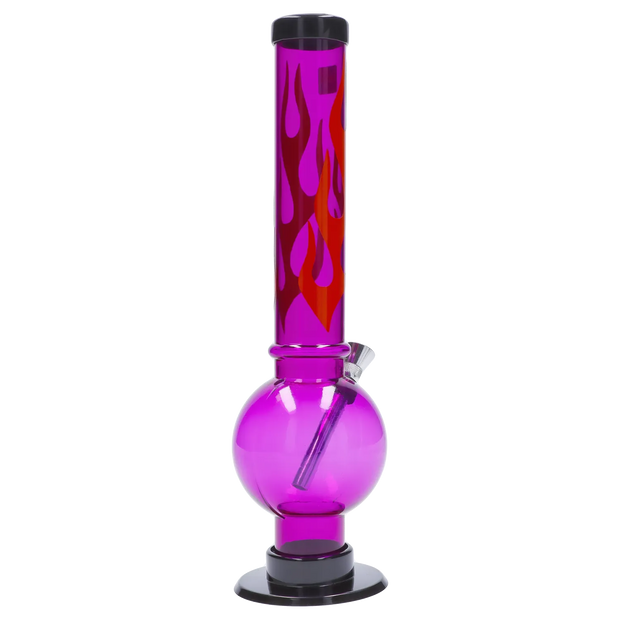 JM Plastics Flame Bubble Base Acrylic Water Pipe - 12 in.