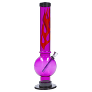 JM Plastics Flame Bubble Base Acrylic Water Pipe - 12 in.