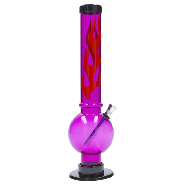 JM Plastics Flame Bubble Base Acrylic Water Pipe - 12 in.